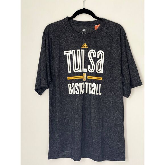 Adidas Tulsa Basketball Athletic Active Men's Shirt Crewneck Size Large New m4 - Picture 1 of 10